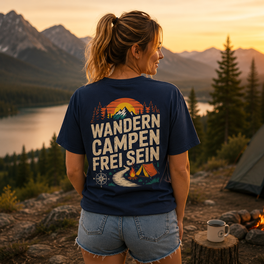 Wandern-Campen-Frei sein T-Shirt