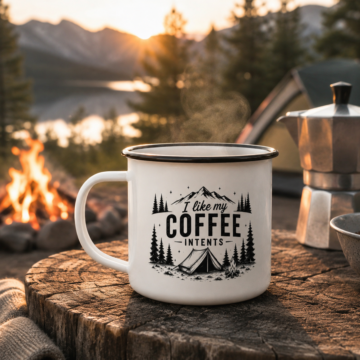 My Coffee Emaille Tasse